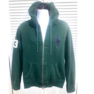 Vintage 90s Ralph Lauren Polo Hoodie zip up Men’s Green XL